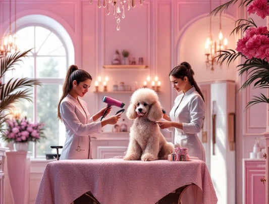 Dog groomers at work