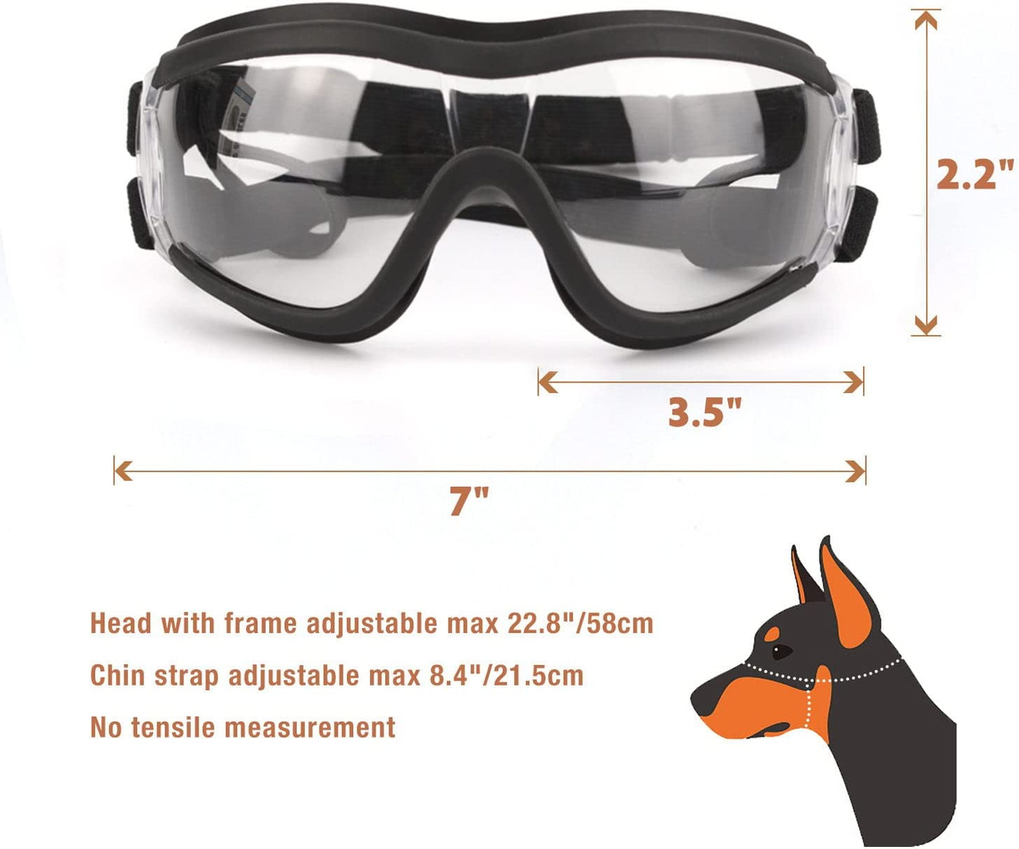 Transparente solbriller medium - stor hund