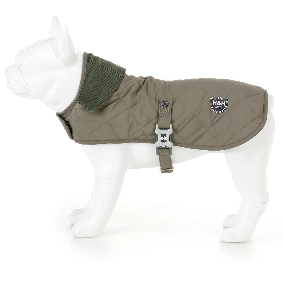 Quilted jacket olive Vattert og klassisk dekken/jakke til den