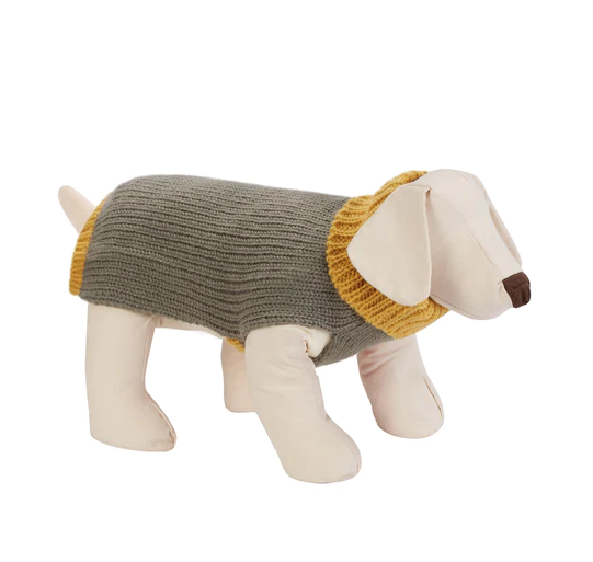 SMITHY SOFT PUPPY GREY POLO NECK DOG SWEATER